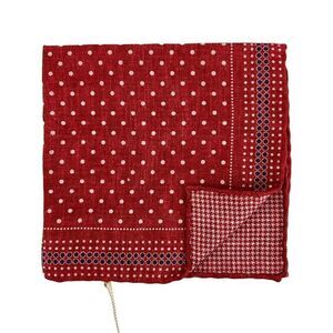 NWT Brunello Cucinelli Men’s Double-Face Silk Pocket Square - Polka Dot & Hounds